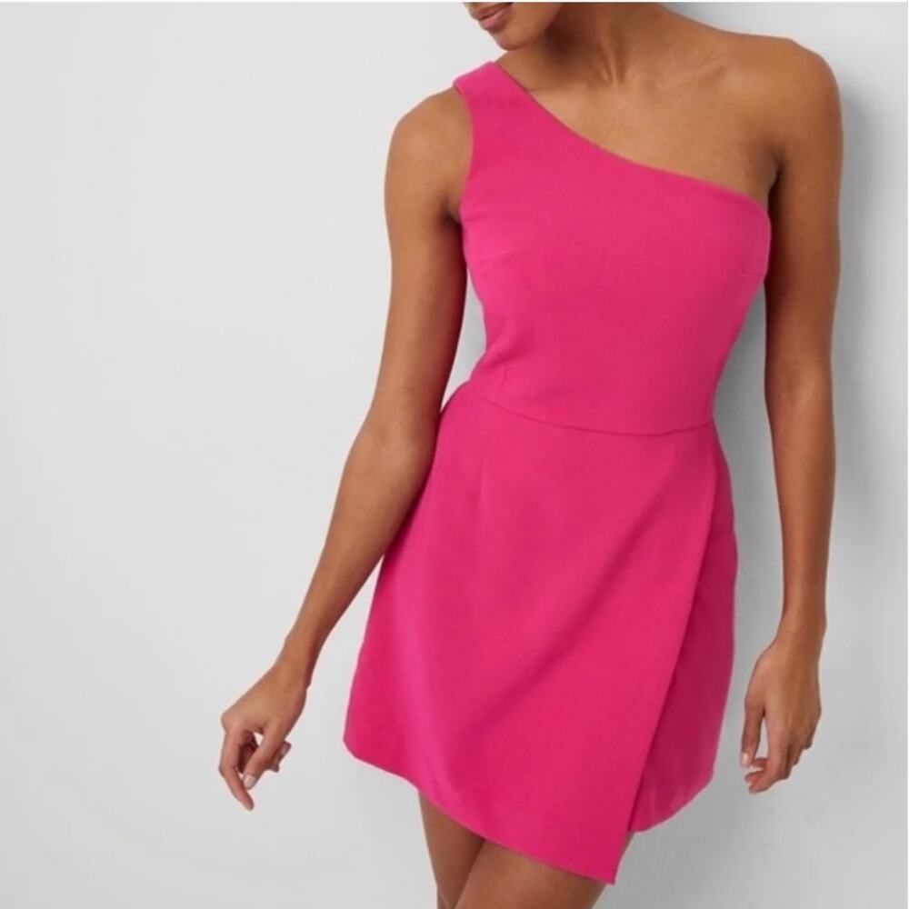 French Connection Women's "Bella" One Shoulder Mini Dress Pink XS 4